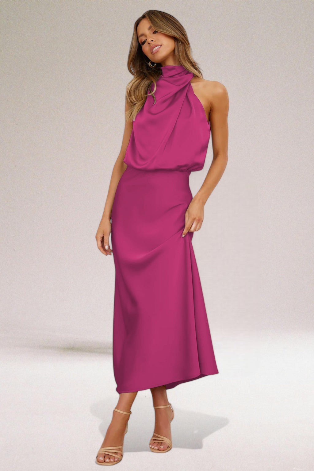 VALENTINA | Vestido Elegante de Satén con Detalles Refinados