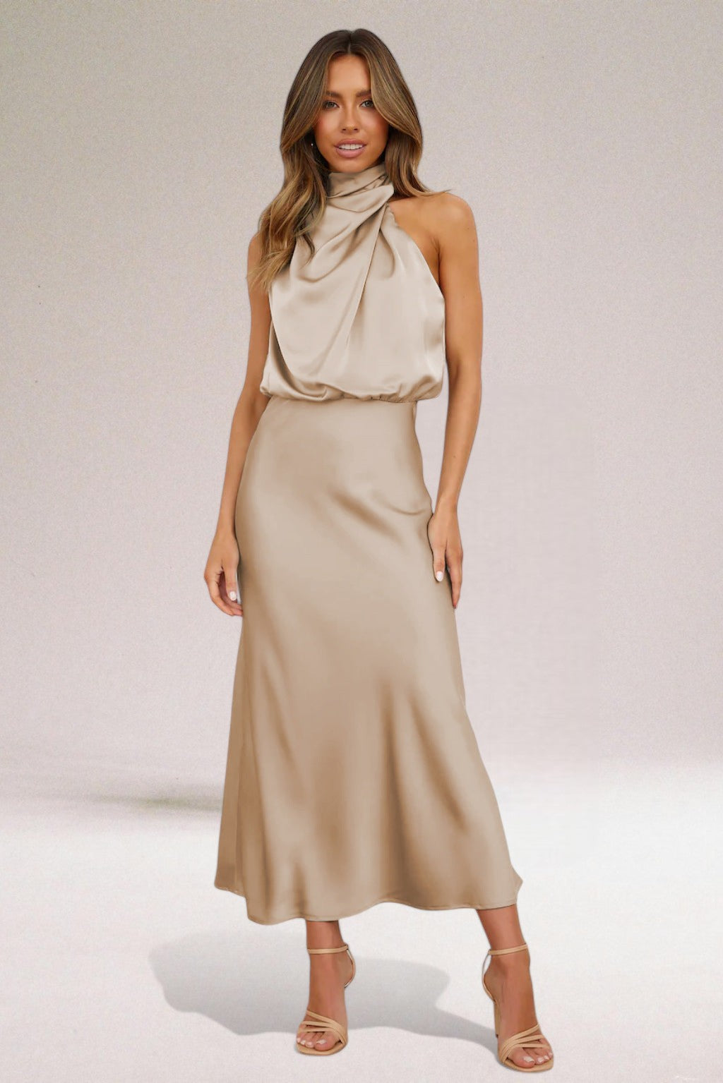 VALENTINA | Vestido Elegante de Satén con Detalles Refinados