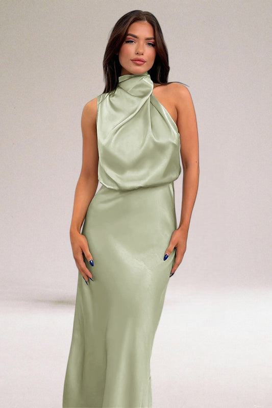 VALENTINA | Vestido Elegante de Satén con Detalles Refinados