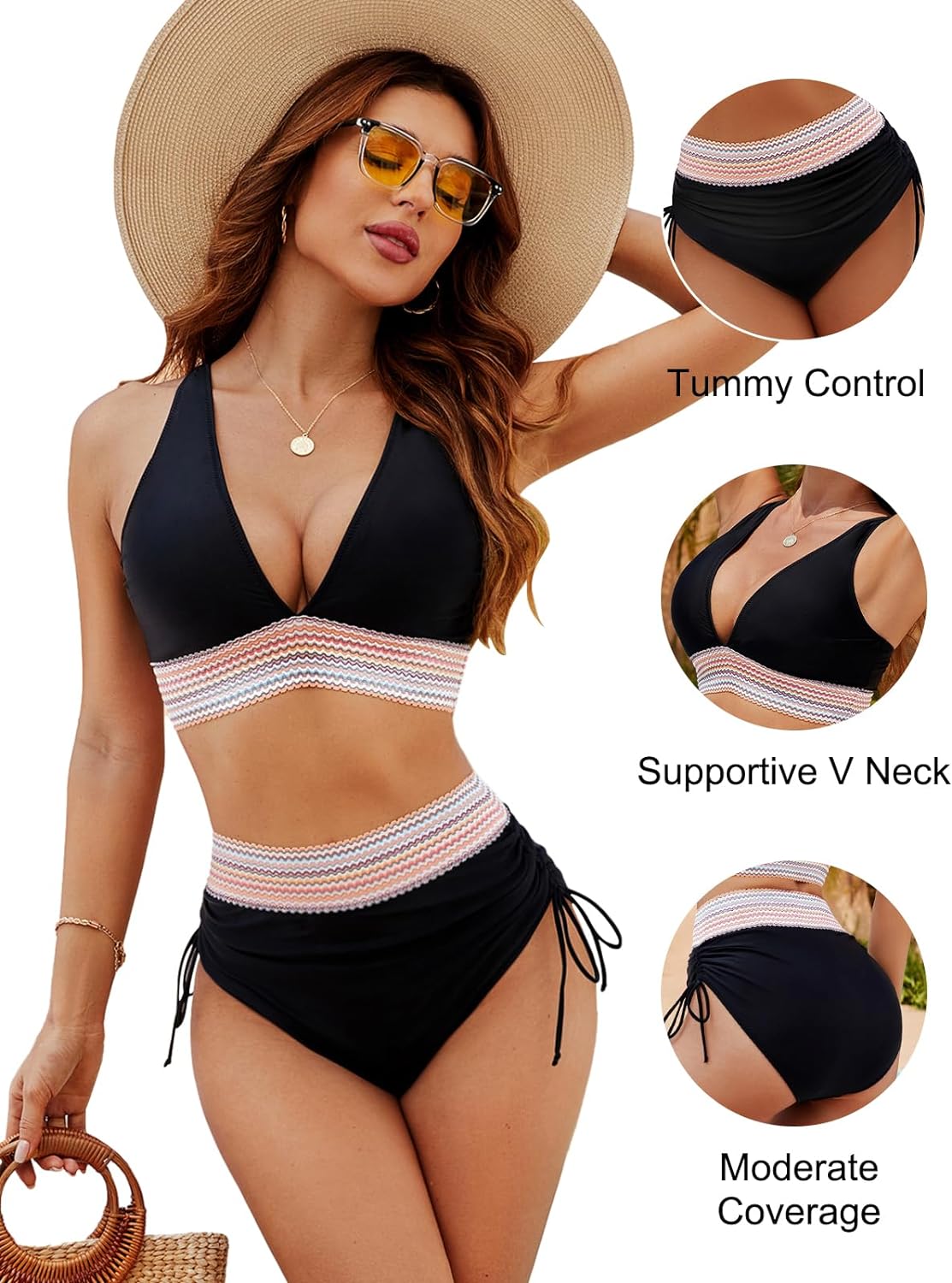 Amelia | Conjunto de bikini con cobertura para el abdomen