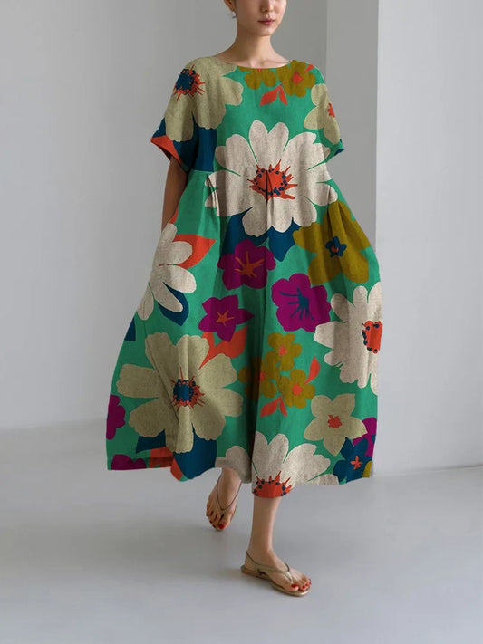 VITTORIA | Vestido Midi Floral con Estilo Audaz y Comodidad Ligera para Días Vivos