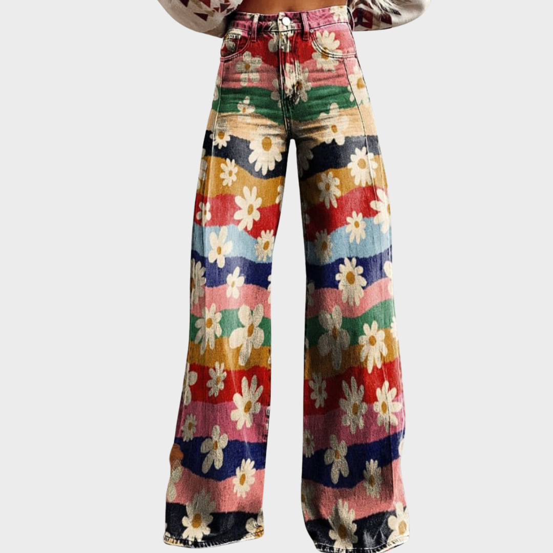 VINICIA - PANTALÓN RETRO FLORAL