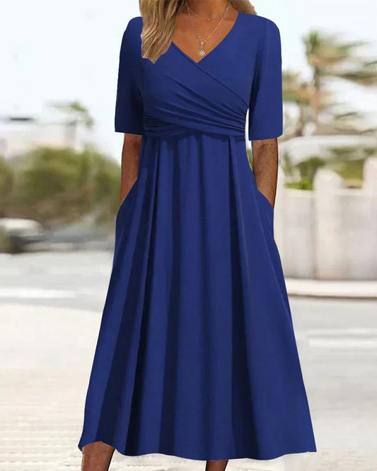 Anna™ - Vestido cruzado de manga corta